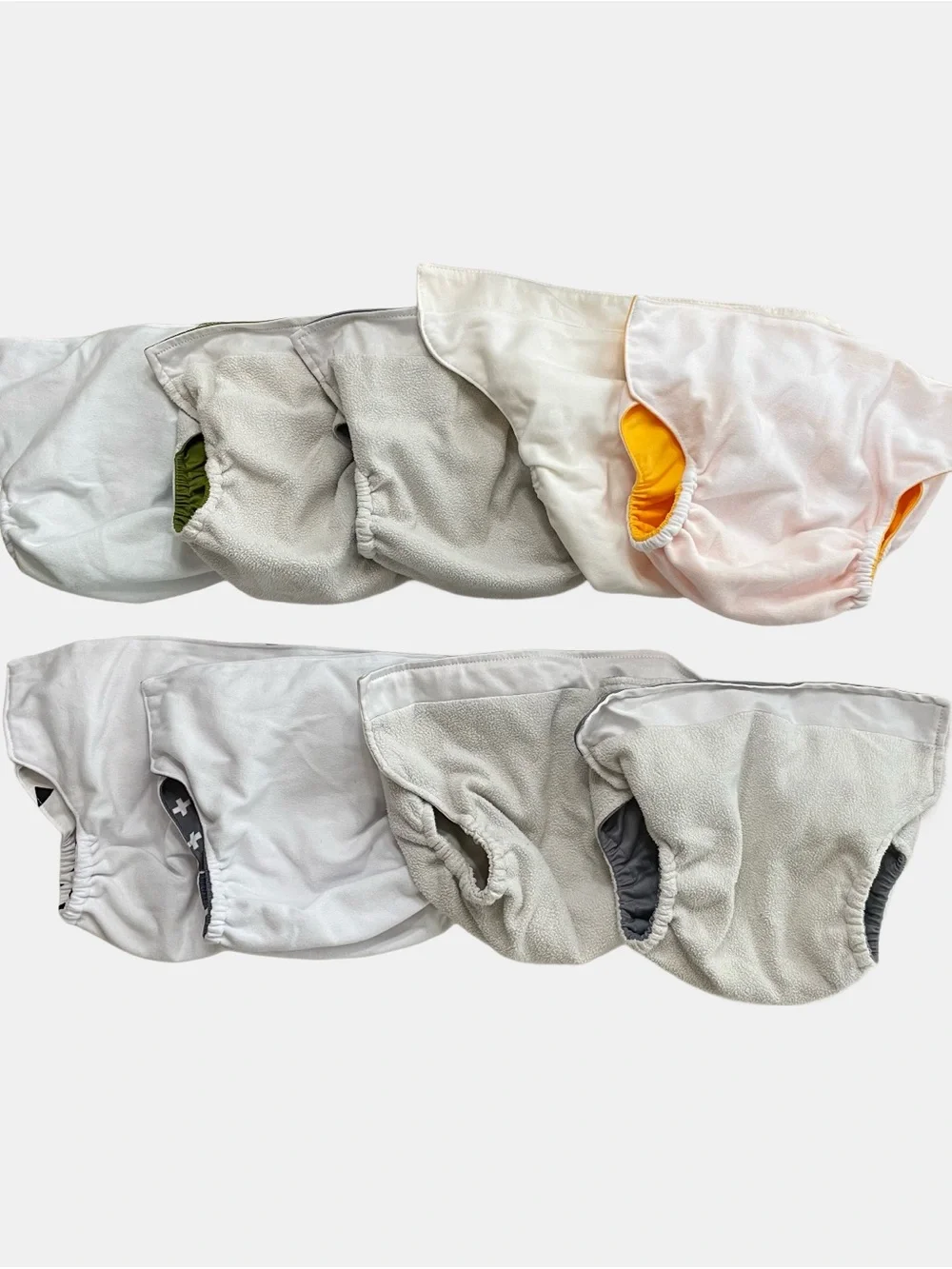 9 Reusable Snap Adjustable Baby Diaper Covers Neutral Color Noras Nursery KaWaii